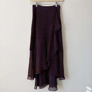 Asymmetrical Red and Pink Polka Dot Skirt